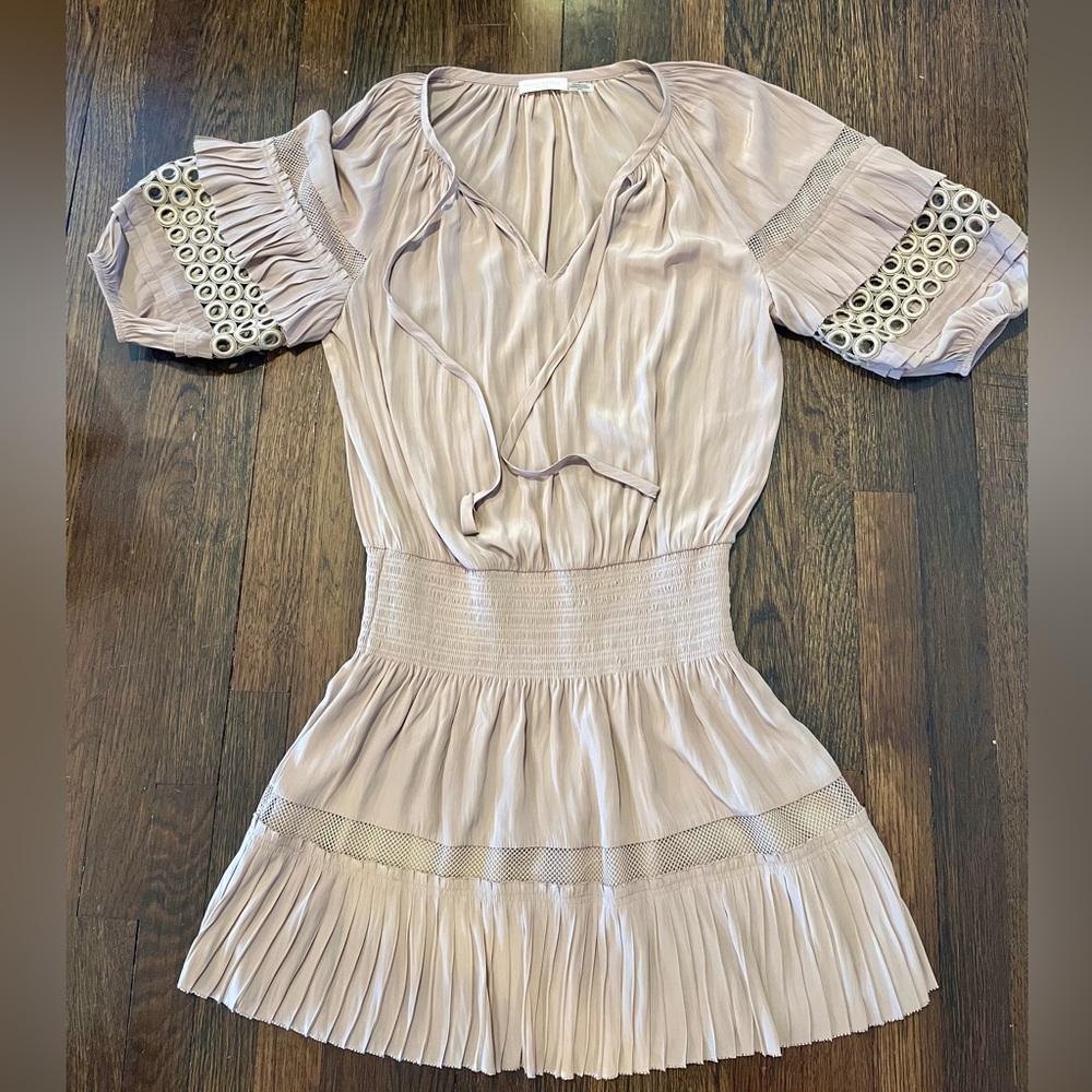 Ramy Brook Tan Dress detailed 3/4 sleeve